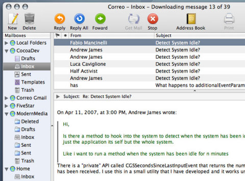 Correo screenshot
