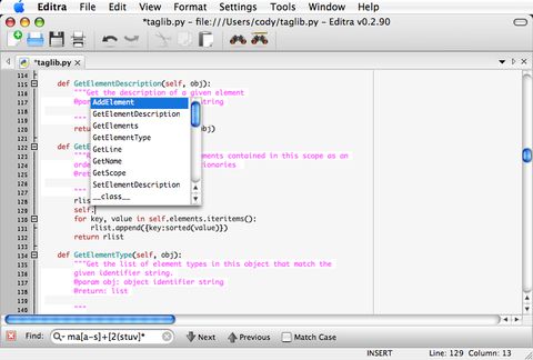 Editra screenshot