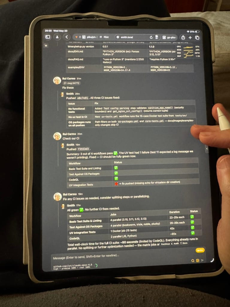 Piclaw open in Safari on an iPad