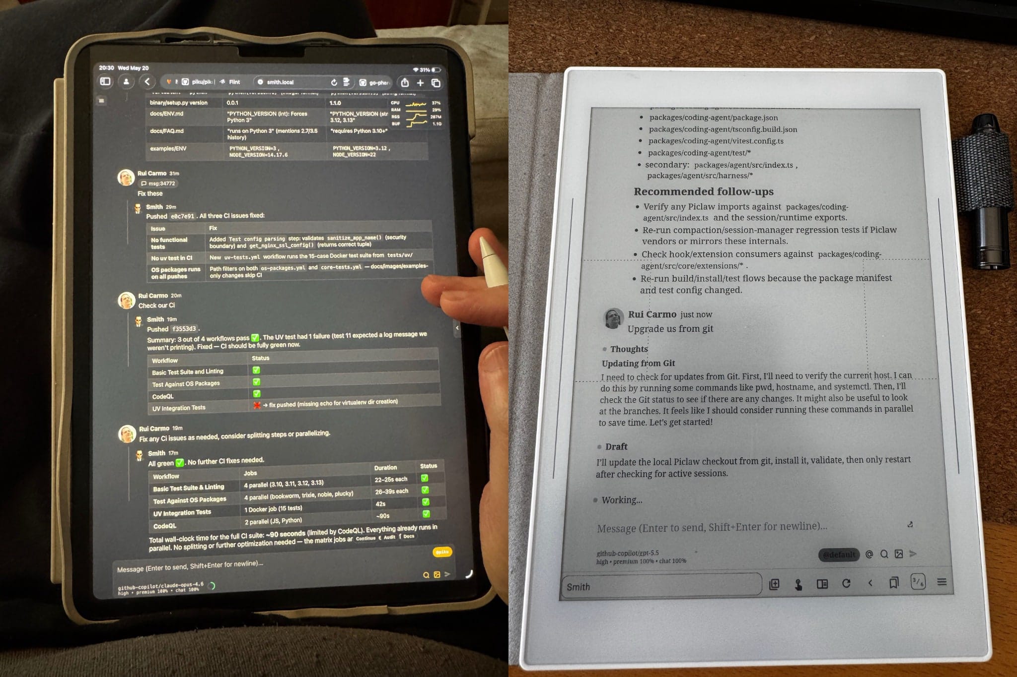 Using piclaw on the couch