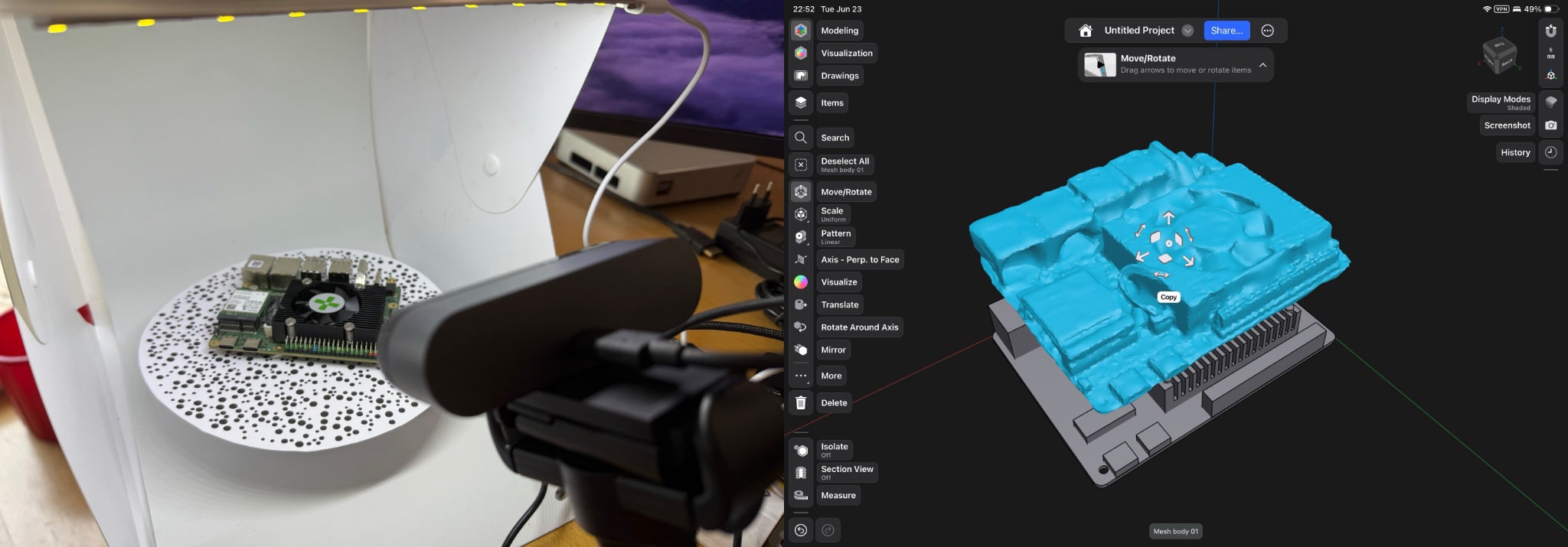 Photogrammetry capture of the Radxa Q8B