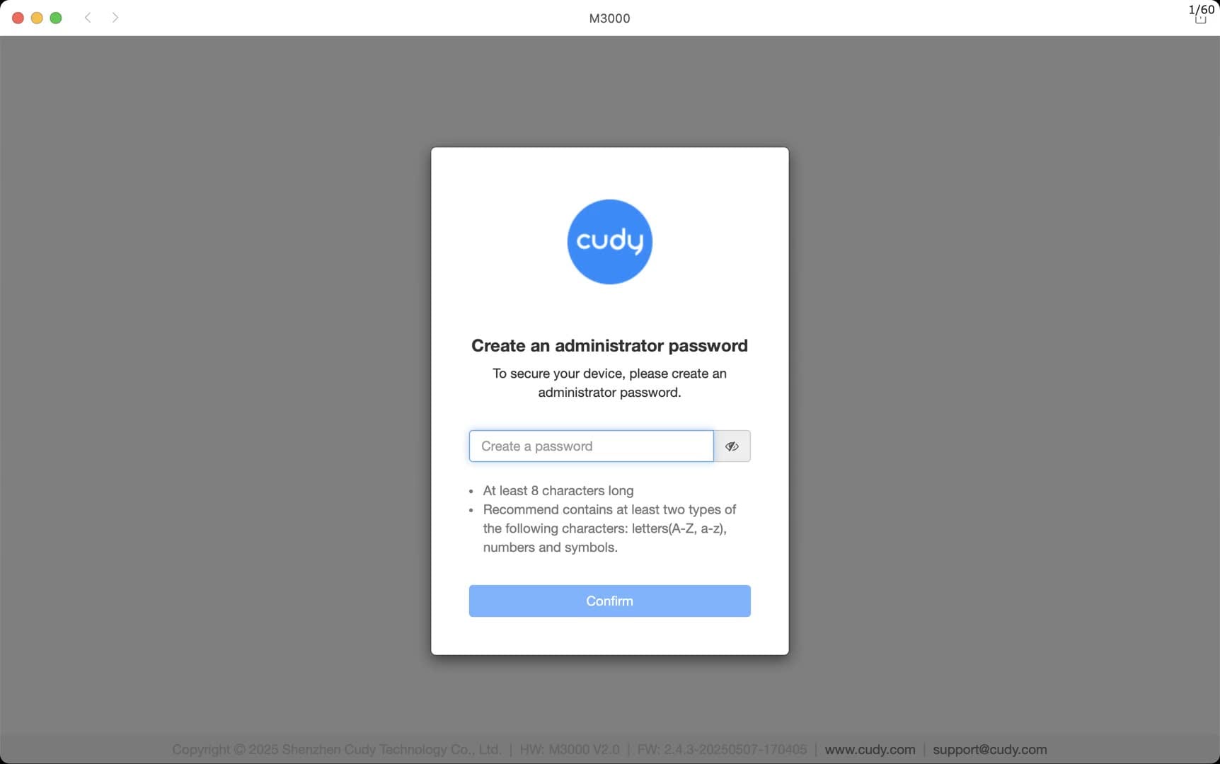Static screenshot of the Cudy web interface