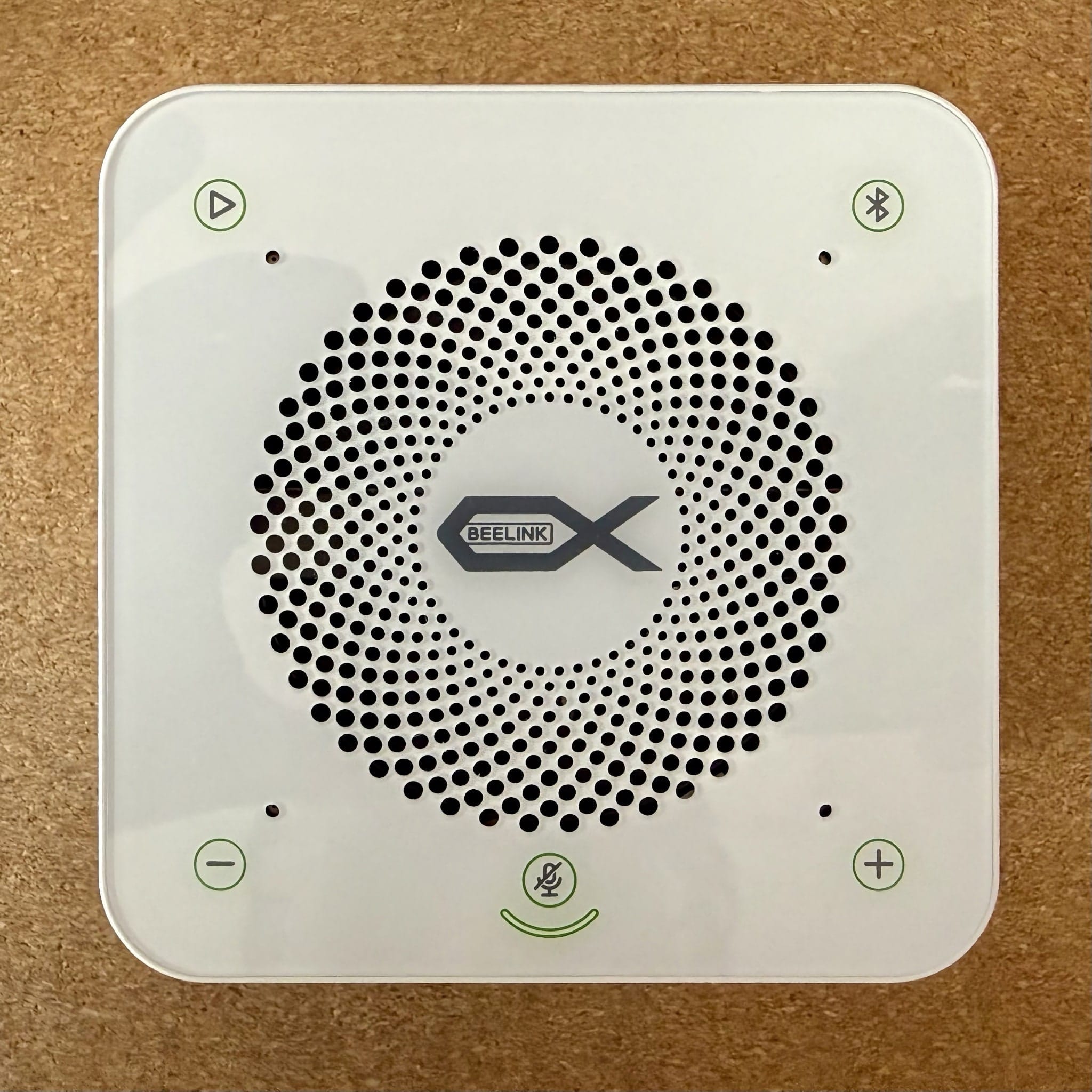 The Mate Pro speaker grille and touch controls