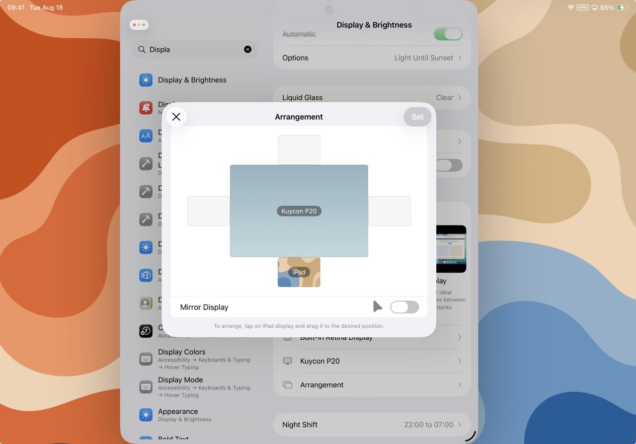 iPadOS display settings being its usual dense self