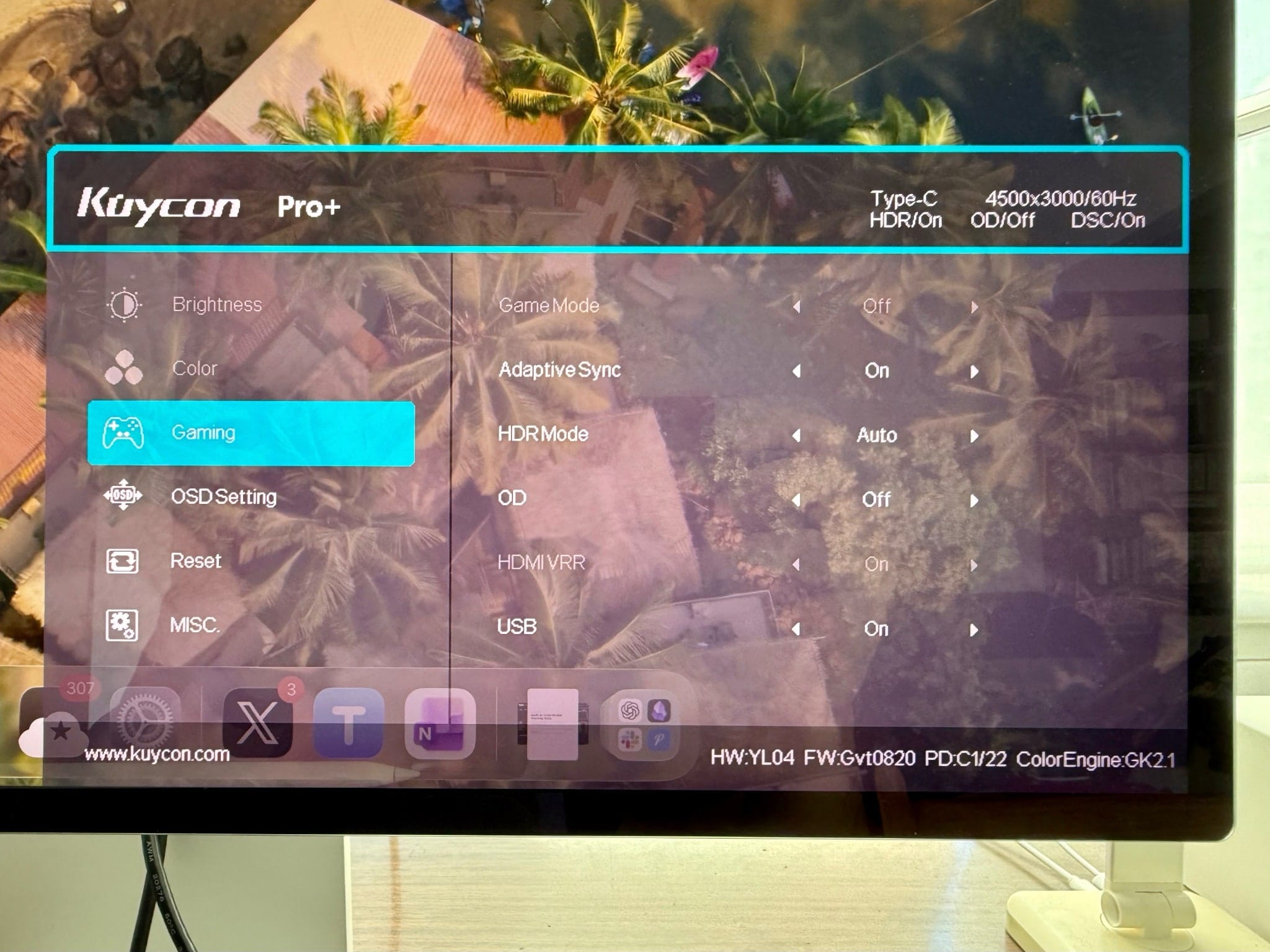 HDR settings for the Kuycon P20